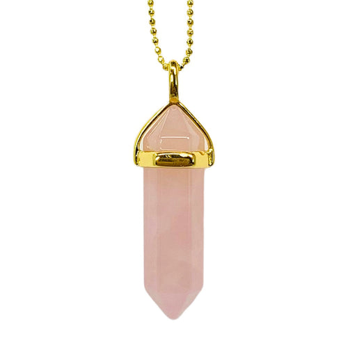 Rose Quartz Gemstone Pendant Necklace